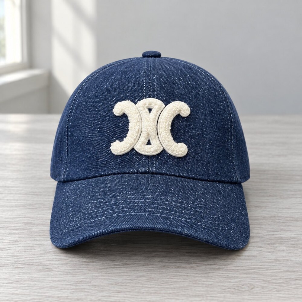 CELINE Dark Wash Denim Baseball Cap